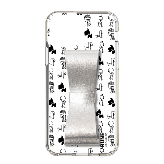 Slim Protection Case - STAND & RING RIBBON Silver［ Rune Naito - RUNE Animal Dog ］