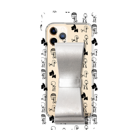 Slim Protection Case - STAND & RING RIBBON Silver［ Rune Naito - RUNE Animal Dog ］