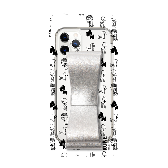 Slim Protection Case - STAND & RING RIBBON Silver［ Rune Naito - RUNE Animal Dog ］