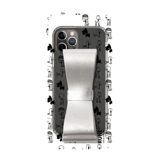 Slim Protection Case - STAND & RING RIBBON Silver［ Rune Naito - RUNE Animal Dog ］