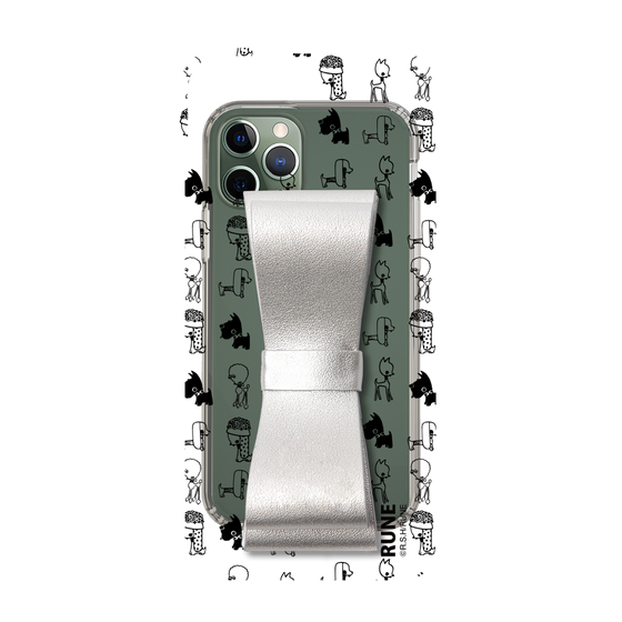 Slim Protection Case - STAND & RING RIBBON Silver［ Rune Naito - RUNE Animal Dog ］
