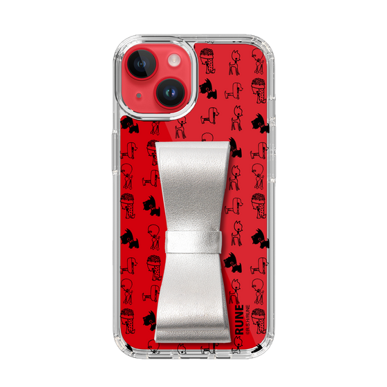 Slim Protection Case - STAND & RING RIBBON Silver［ Rune Naito - RUNE Animal Dog ］