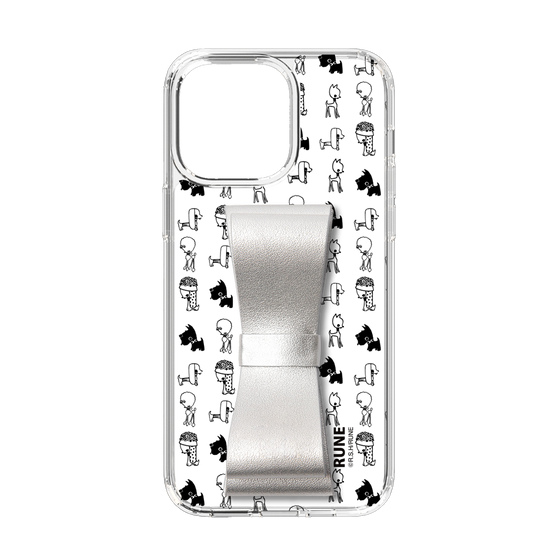 Slim Protection Case - STAND & RING RIBBON Silver［ Rune Naito - RUNE Animal Dog ］