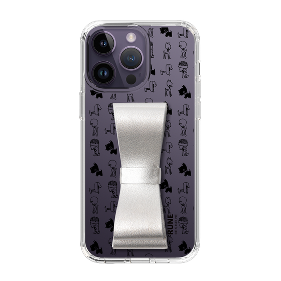 Slim Protection Case - STAND & RING RIBBON Silver［ Rune Naito - RUNE Animal Dog ］