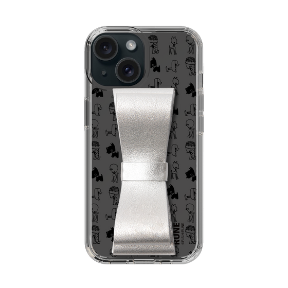 Slim Protection Case - STAND & RING RIBBON Silver［ Rune Naito - RUNE Animal Dog ］
