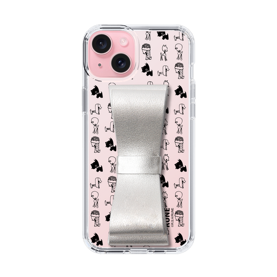Slim Protection Case - STAND & RING RIBBON Silver［ Rune Naito - RUNE Animal Dog ］