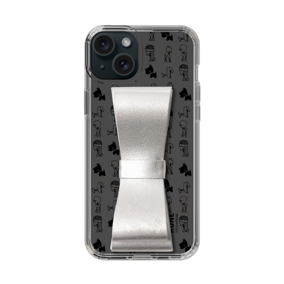 Slim Protection Case - STAND & RING RIBBON Silver［ Rune Naito - RUNE Animal Dog ］