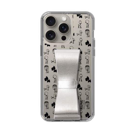 Slim Protection Case - STAND & RING RIBBON Silver［ Rune Naito - RUNE Animal Dog ］