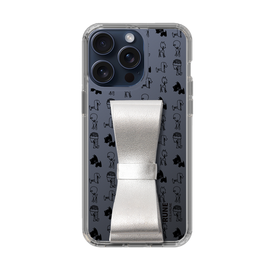 Slim Protection Case - STAND & RING RIBBON Silver［ Rune Naito - RUNE Animal Dog ］