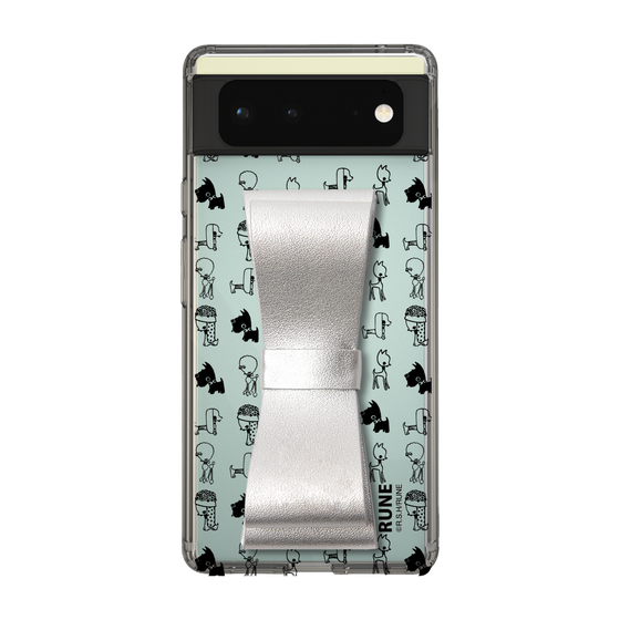 Slim Protection Case - STAND & RING RIBBON Silver［ Rune Naito - RUNE Animal Dog ］
