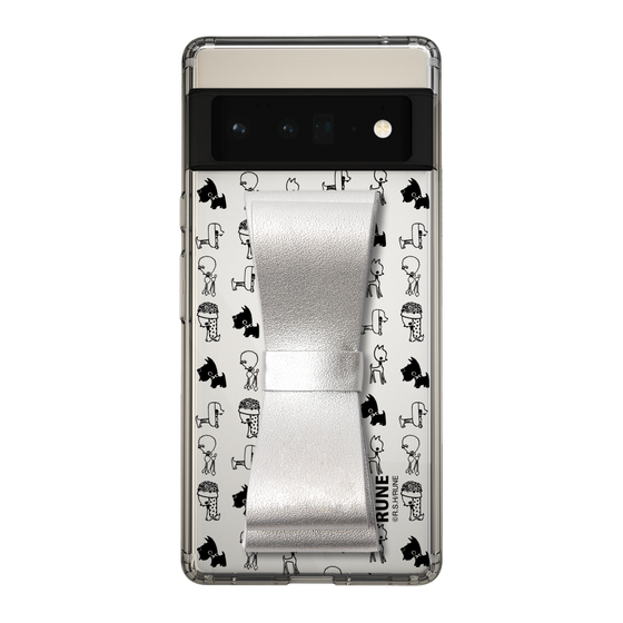 Slim Protection Case - STAND & RING RIBBON Silver［ Rune Naito - RUNE Animal Dog ］