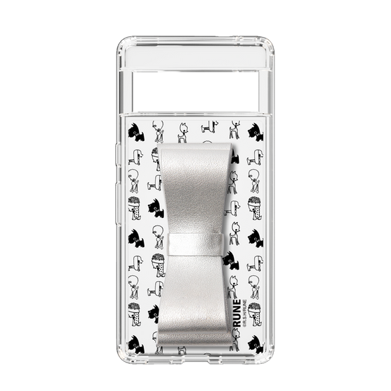 Slim Protection Case - STAND & RING RIBBON Silver［ Rune Naito - RUNE Animal Dog ］