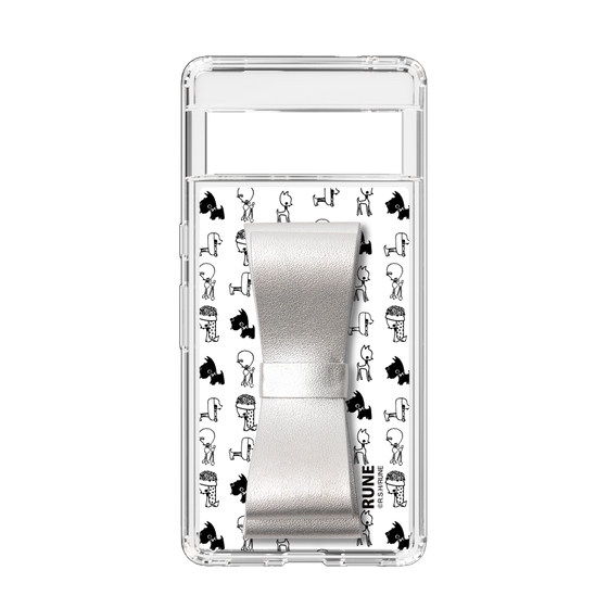 Slim Protection Case - STAND & RING RIBBON Silver［ Rune Naito - RUNE Animal Dog ］