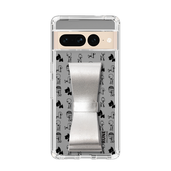 Slim Protection Case - STAND & RING RIBBON Silver［ Rune Naito - RUNE Animal Dog ］
