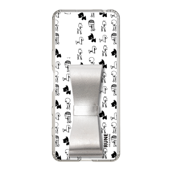 Slim Protection Case - STAND & RING RIBBON Silver［ Rune Naito - RUNE Animal Dog ］