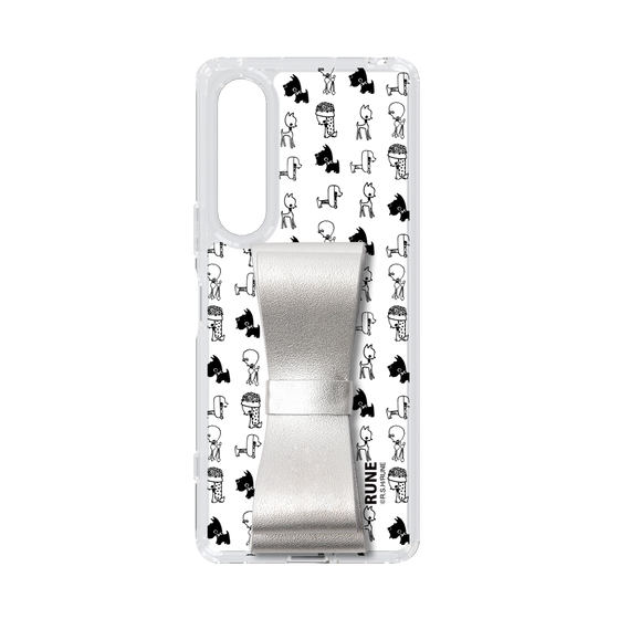 Slim Protection Case - STAND & RING RIBBON Silver［ Rune Naito - RUNE Animal Dog ］