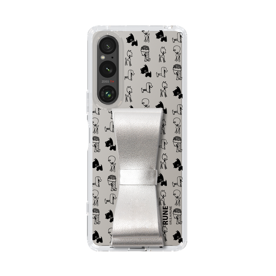Slim Protection Case - STAND & RING RIBBON Silver［ Rune Naito - RUNE Animal Dog ］
