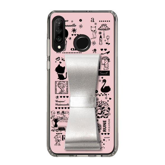 Slim Protection Case - STAND & RING RIBBON Silver［ Rune Naito - RUNE Girl Retro & Modern - Pink ］