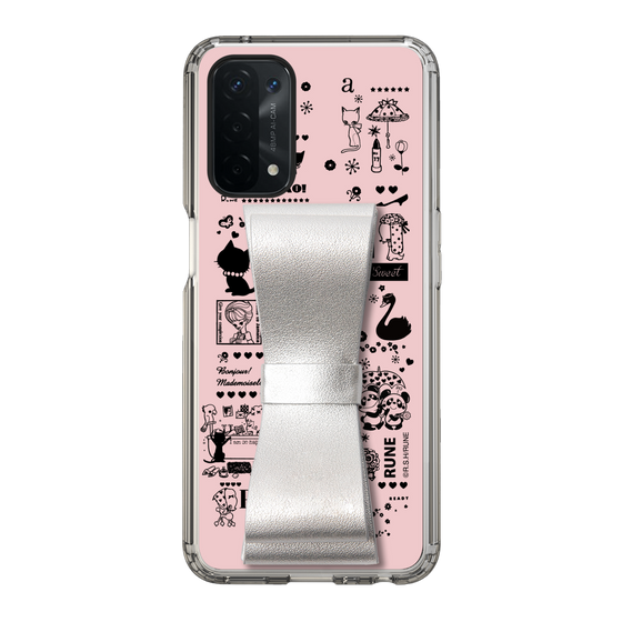 Slim Protection Case - STAND & RING RIBBON Silver［ Rune Naito - RUNE Girl Retro & Modern - Pink ］