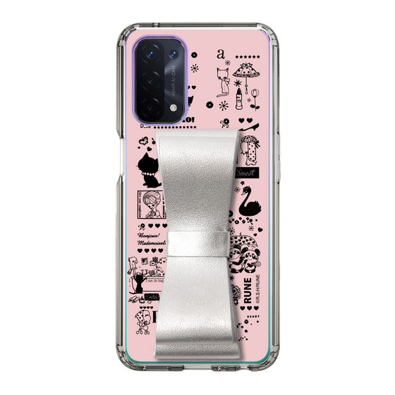 Slim Protection Case - STAND & RING RIBBON Silver［ Rune Naito - RUNE Girl Retro & Modern - Pink ］