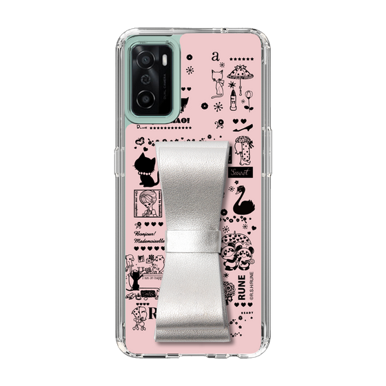 Slim Protection Case - STAND & RING RIBBON Silver［ Rune Naito - RUNE Girl Retro & Modern - Pink ］