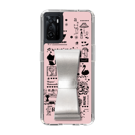 Slim Protection Case - STAND & RING RIBBON Silver［ Rune Naito - RUNE Girl Retro & Modern - Pink ］