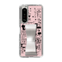 Slim Protection Case - STAND & RING RIBBON Silver［ Rune Naito - RUNE Girl Retro & Modern - Pink ］