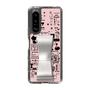 Slim Protection Case - STAND & RING RIBBON Silver［ Rune Naito - RUNE Girl Retro & Modern - Pink ］