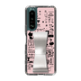 Slim Protection Case - STAND & RING RIBBON Silver［ Rune Naito - RUNE Girl Retro & Modern - Pink ］