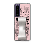 Slim Protection Case - STAND & RING RIBBON Silver［ Rune Naito - RUNE Girl Retro & Modern - Pink ］