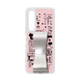 Slim Protection Case - STAND & RING RIBBON Silver［ Rune Naito - RUNE Girl Retro & Modern - Pink ］