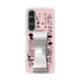 Slim Protection Case - STAND & RING RIBBON Silver［ Rune Naito - RUNE Girl Retro & Modern - Pink ］
