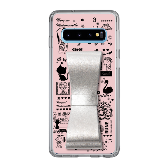 Slim Protection Case - STAND & RING RIBBON Silver［ Rune Naito - RUNE Girl Retro & Modern - Pink ］