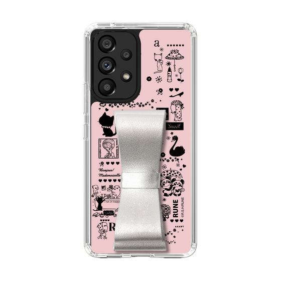 Slim Protection Case - STAND & RING RIBBON Silver［ Rune Naito - RUNE Girl Retro & Modern - Pink ］