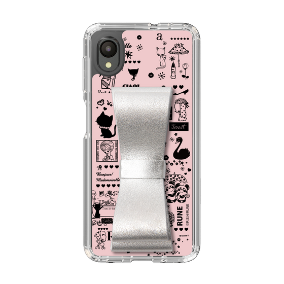 Slim Protection Case - STAND & RING RIBBON Silver［ Rune Naito - RUNE Girl Retro & Modern - Pink ］