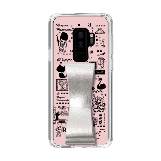 Slim Protection Case - STAND & RING RIBBON Silver［ Rune Naito - RUNE Girl Retro & Modern - Pink ］