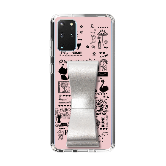 Slim Protection Case - STAND & RING RIBBON Silver［ Rune Naito - RUNE Girl Retro & Modern - Pink ］