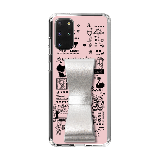 Slim Protection Case - STAND & RING RIBBON Silver［ Rune Naito - RUNE Girl Retro & Modern - Pink ］
