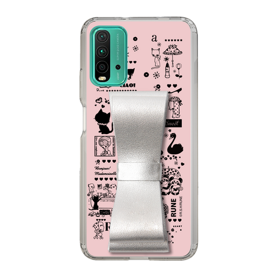 Slim Protection Case - STAND & RING RIBBON Silver［ Rune Naito - RUNE Girl Retro & Modern - Pink ］