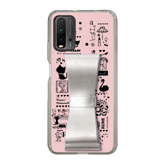 Slim Protection Case - STAND & RING RIBBON Silver［ Rune Naito - RUNE Girl Retro & Modern - Pink ］