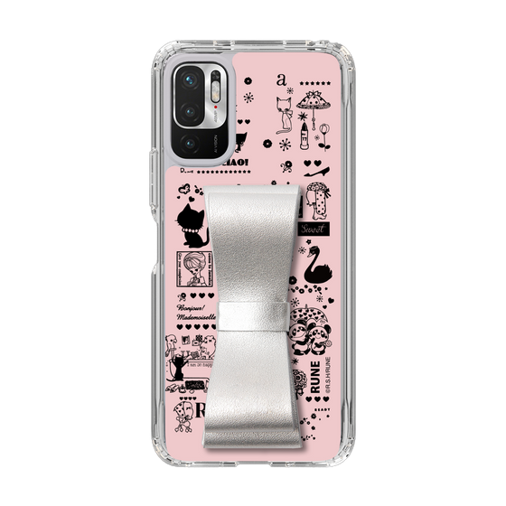 Slim Protection Case - STAND & RING RIBBON Silver［ Rune Naito - RUNE Girl Retro & Modern - Pink ］