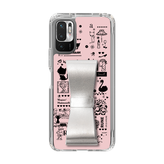 Slim Protection Case - STAND & RING RIBBON Silver［ Rune Naito - RUNE Girl Retro & Modern - Pink ］