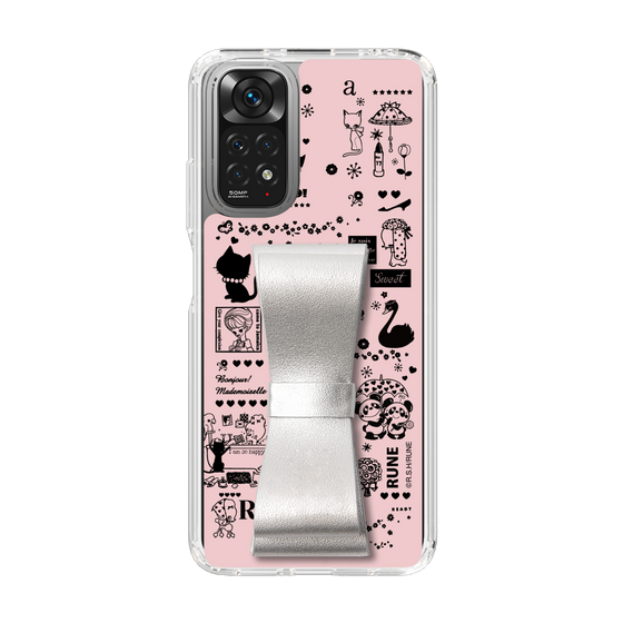 Slim Protection Case - STAND & RING RIBBON Silver［ Rune Naito - RUNE Girl Retro & Modern - Pink ］