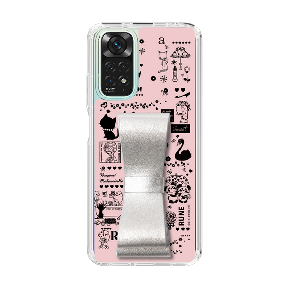 Slim Protection Case - STAND & RING RIBBON Silver［ Rune Naito - RUNE Girl Retro & Modern - Pink ］