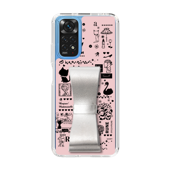 Slim Protection Case - STAND & RING RIBBON Silver［ Rune Naito - RUNE Girl Retro & Modern - Pink ］