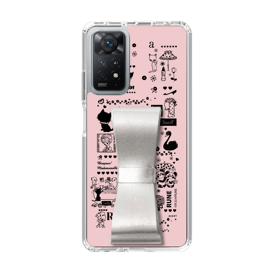 Slim Protection Case - STAND & RING RIBBON Silver［ Rune Naito - RUNE Girl Retro & Modern - Pink ］