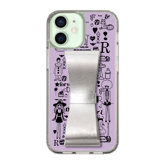 Slim Protection Case - STAND & RING RIBBON Silver［ Rune Naito - RUNE Girl Retro & Modern - Purple ］