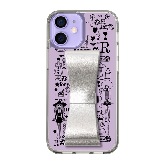 Slim Protection Case - STAND & RING RIBBON Silver［ Rune Naito - RUNE Girl Retro & Modern - Purple ］
