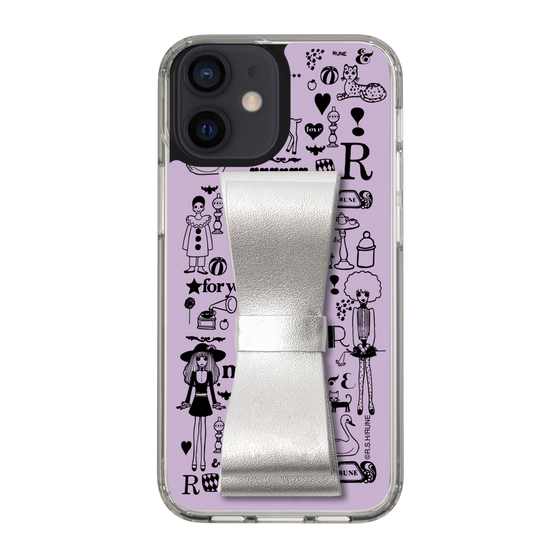 Slim Protection Case - STAND & RING RIBBON Silver［ Rune Naito - RUNE Girl Retro & Modern - Purple ］