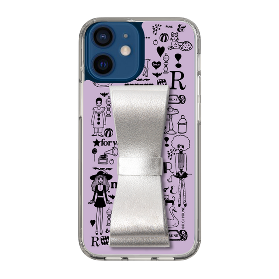 Slim Protection Case - STAND & RING RIBBON Silver［ Rune Naito - RUNE Girl Retro & Modern - Purple ］